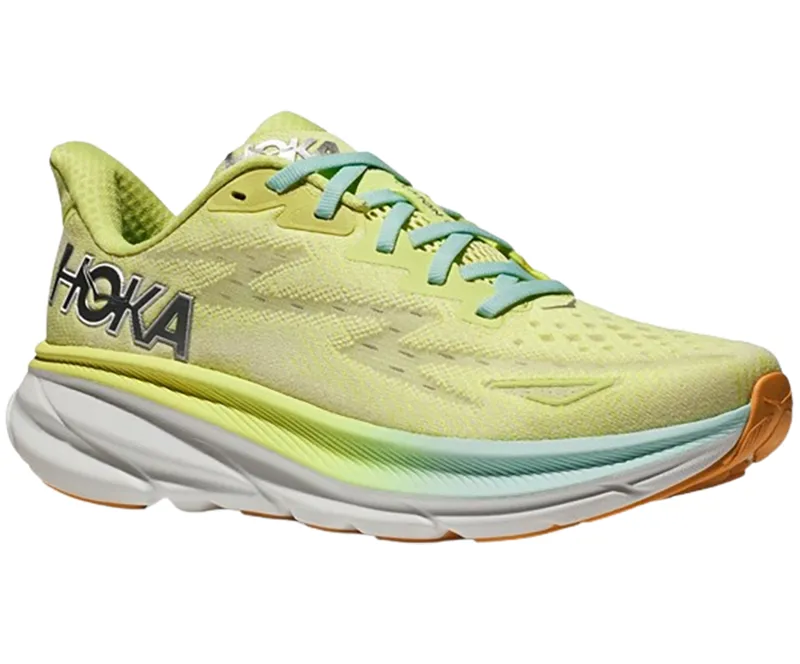 Hoka One One Women's Clifton 9 Running Shoes Wide Running Shoes Citrus Glow/Sunlit Ocean-2
